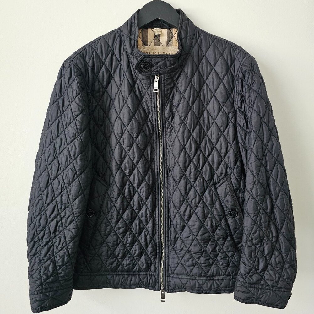 BURBERRY Quilted Motorcycle Zip Jacket Black Size XL - See Description For Fit